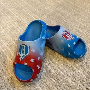 Baseball 101 youth red white and blue slides